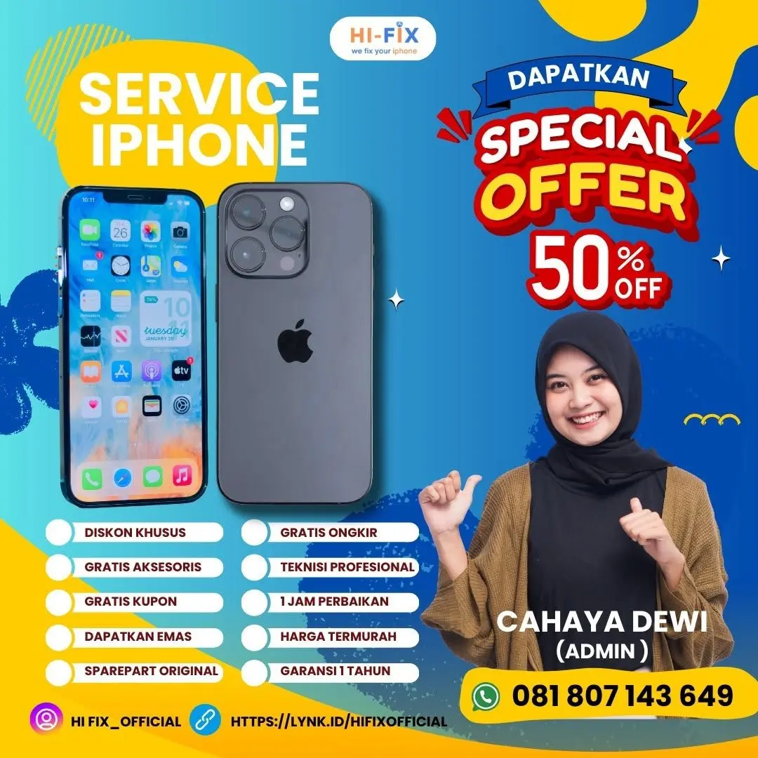 HI FIX OFFICIAL  📱 Servis Terpercaya untuk Semua Produk Apple Anda! 🍎  Solusi Cepat, Tepat, dan Profesional untuk Gadget Anda