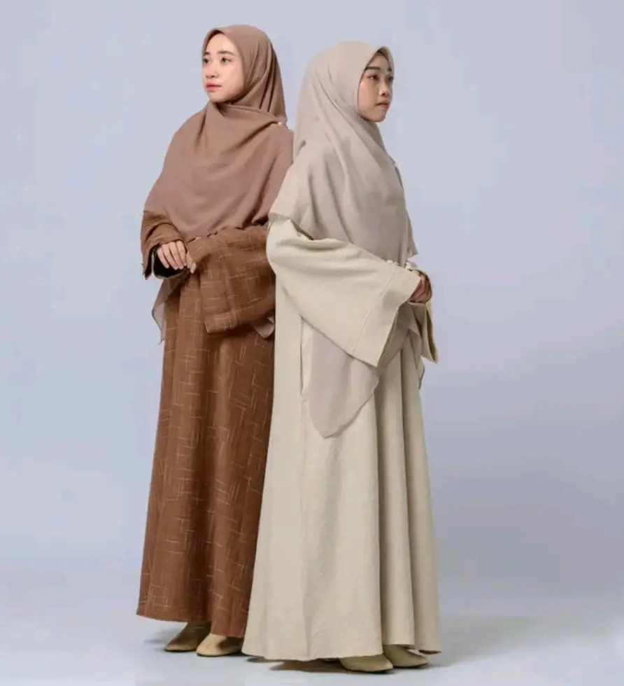 6. Tsurayya - Abaya Nuna Bahan Linen
