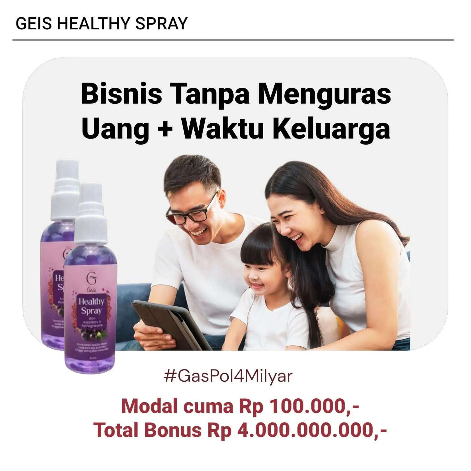 Geis spray bisnis modal 100k