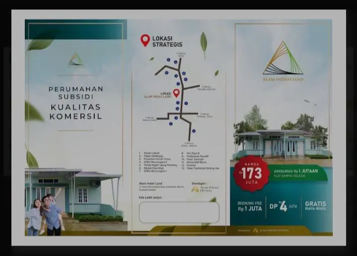 Brosur rumah subsidi Alam Indah Land di Maros Moncongloe hal depan