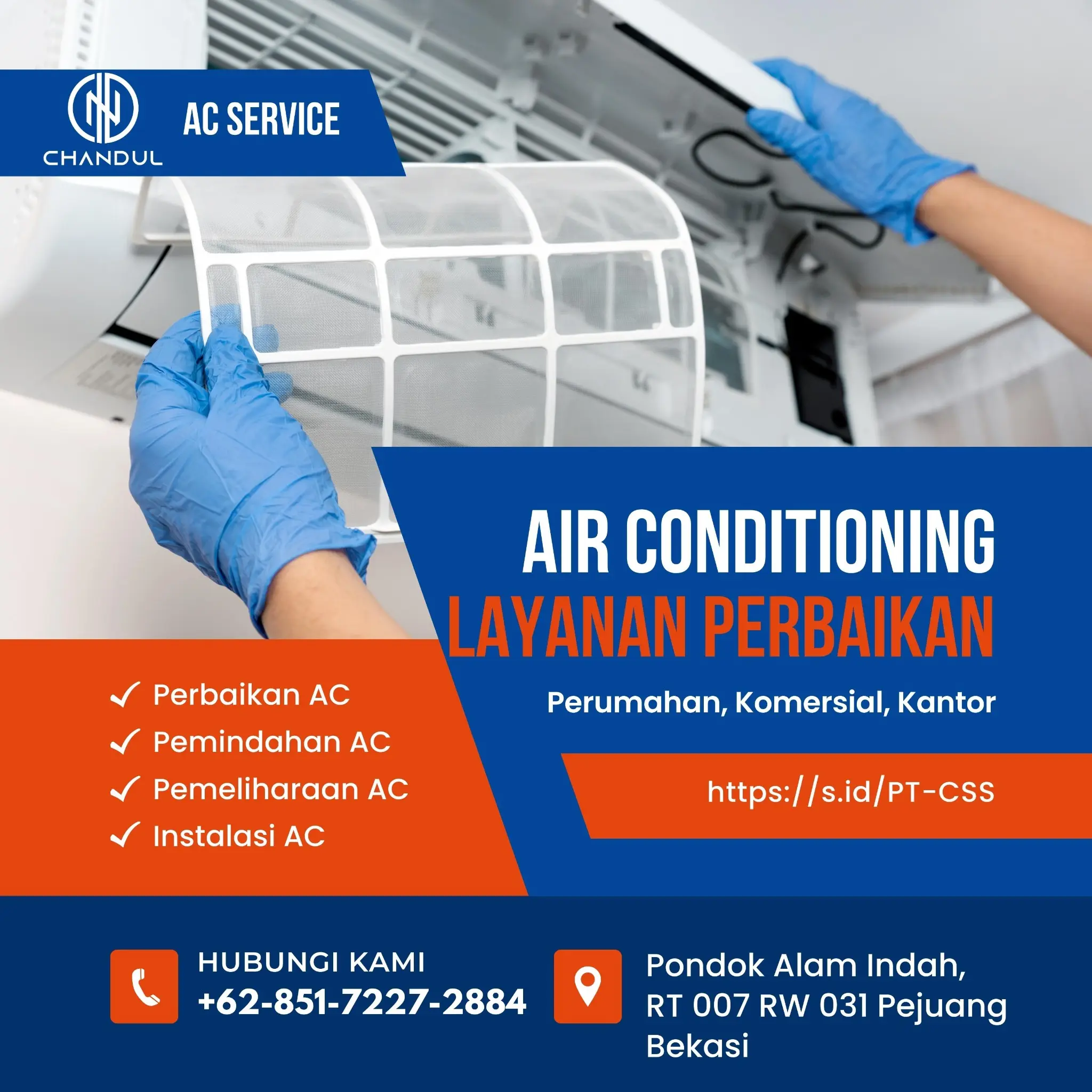 Perawatan dan pemeliharaan, Service, Pemindahan, Pemasangan berbagai macam type AC