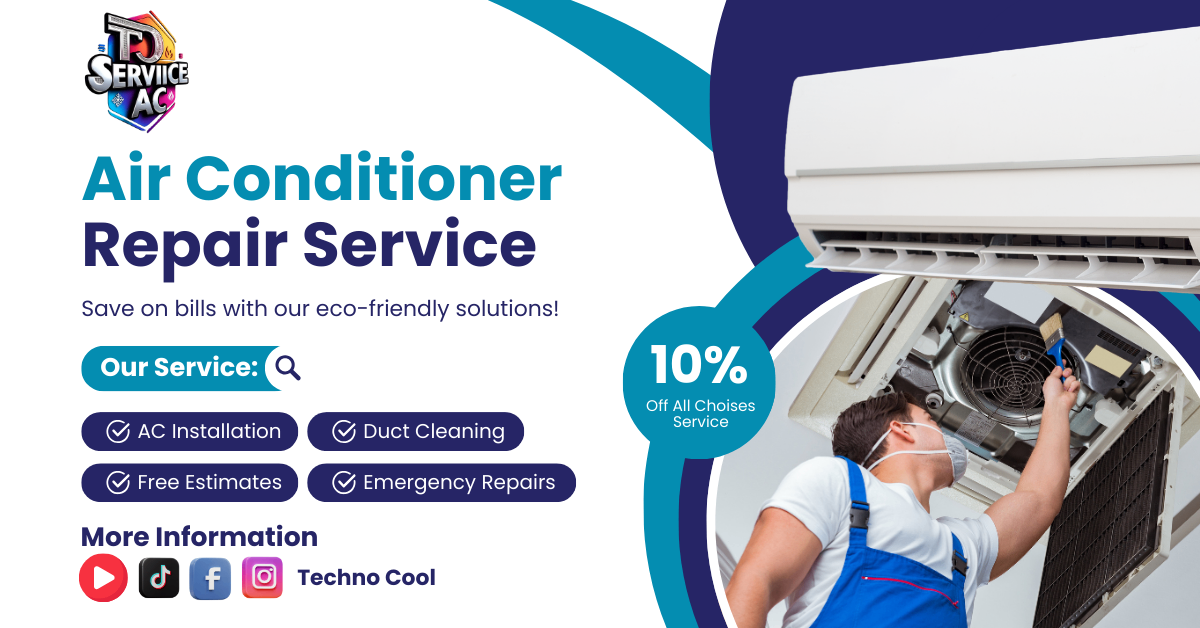 Techno Cool  Sejuk dan nyaman dengan layanan servis AC Profesional!   Solusi Terbaik untuk Kesejukan Rumah dan Kantor Anda