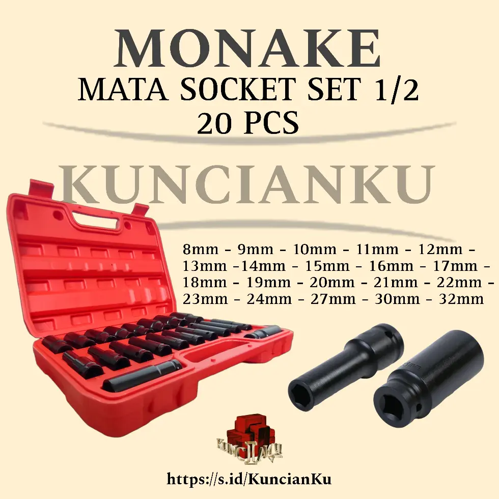 Socket Impact 1/2 Set 20 pcs