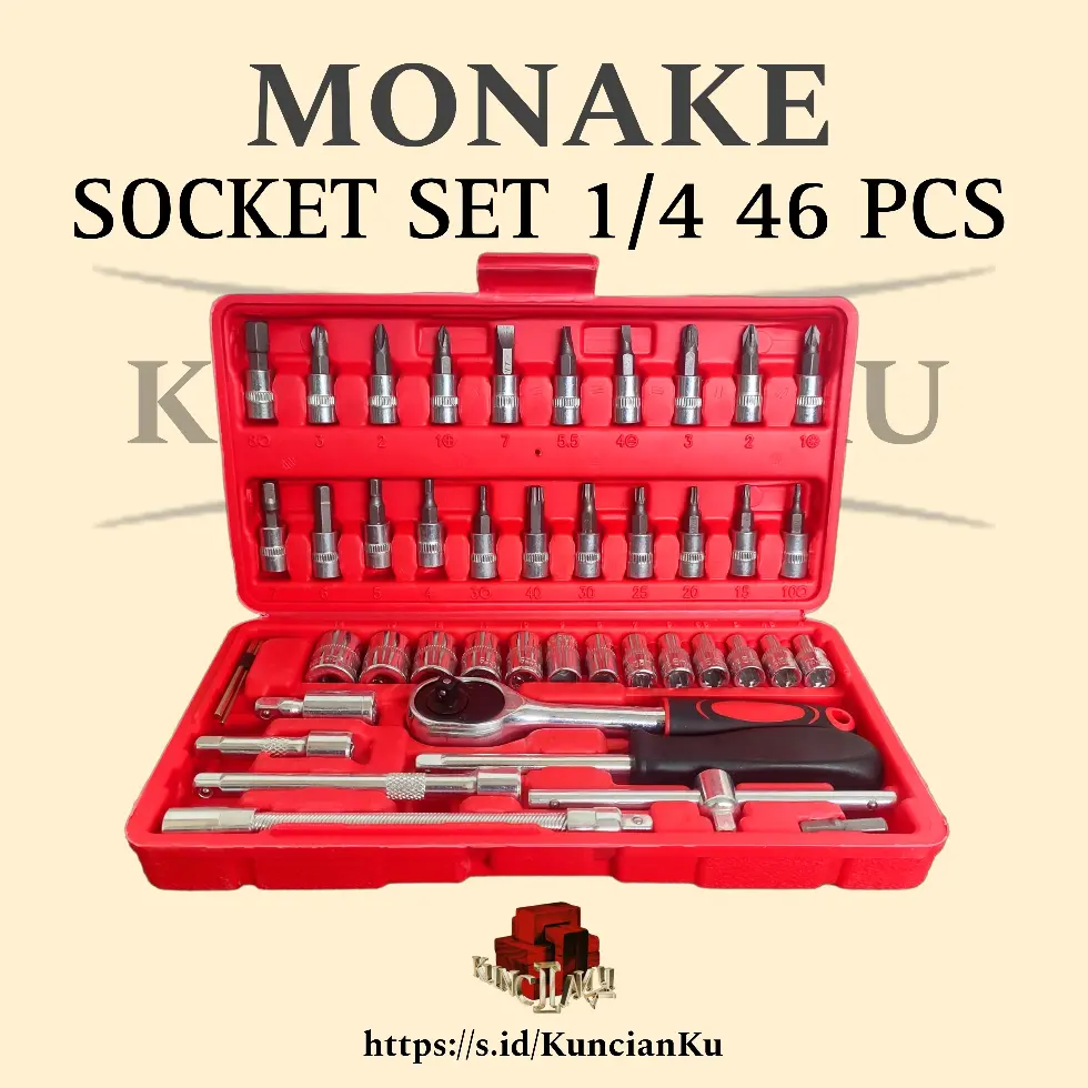 Kunci Socket 1/4 Set 46 Pcs